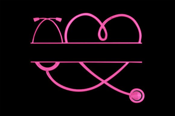 Heart with Stethoscope Monogram: Elegant Medical Gift Design