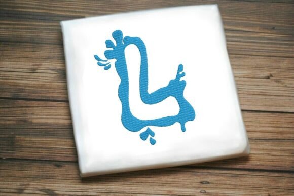 Paint Splash Uppercase Monogram L: A Seasonal Embroidery Gem