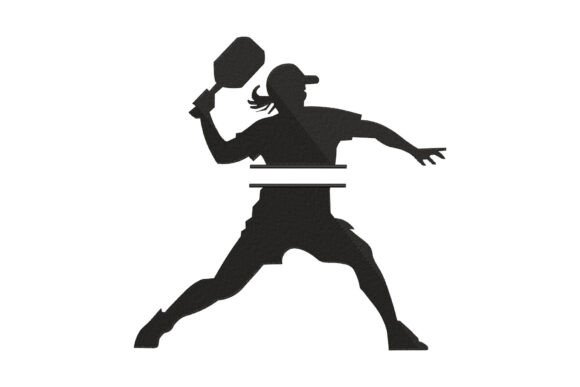 Pickleball Player Monogram: Elegant Sports Embroidery