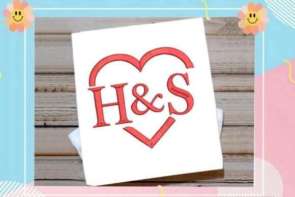 Red Heart Split Monogram for Boutique Apparel